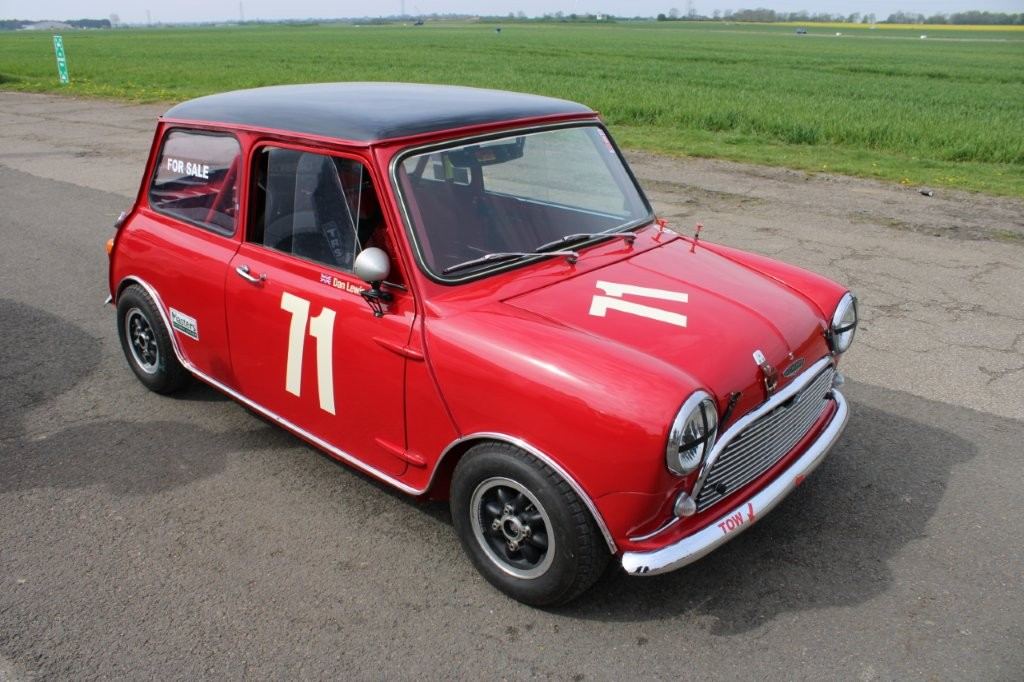 Red classic Mini race car